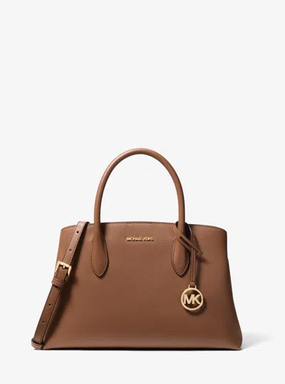 Michael Kors Outlet Maya Medium Satchel In Brown