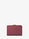 Michael Kors Outlet Medium Crossgrain Leather Wallet In Red