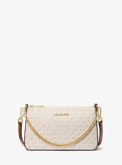 Michael Kors Outlet Medium Logo Pouch And Card Case Gift Set In White