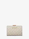 Michael Kors Outlet Medium Signature Logo Wallet In Neutral