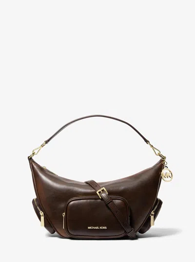 Michael Kors Outlet Merritt Medium Convertible Shoulder Bag In Gold