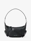 Michael Kors Outlet Merritt Medium Pebbled Leather Convertible Shoulder Bag In Black