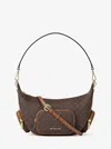 Michael Kors Outlet Merritt Medium Signature Logo Convertible Shoulder Bag In Brown