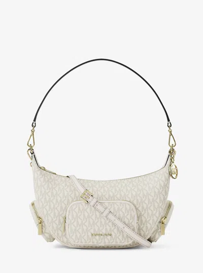 Michael Kors Outlet Merritt Medium Signature Logo Convertible Shoulder Bag In Multi