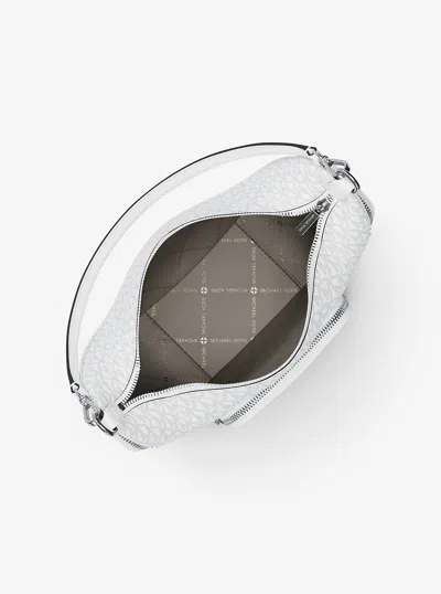 Michael Kors Outlet Merritt Medium Signature Logo Convertible Shoulder Bag In White