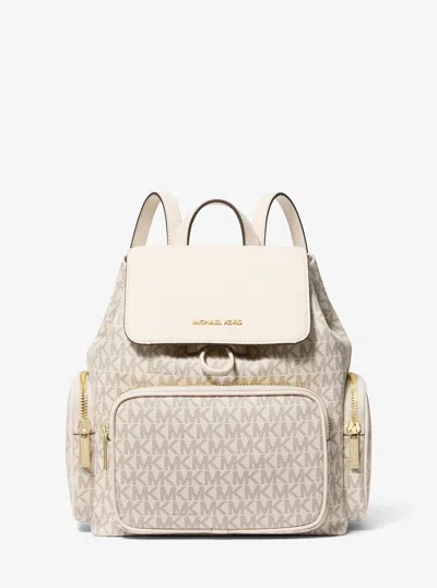 Michael Kors Outlet Merritt Small Signature Logo Cargo Backpack In Multi