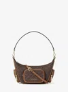 Michael Kors Outlet Merritt Small Signature Logo Convertible Shoulder Bag In Brown