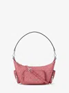 Michael Kors Outlet Merritt Small Signature Logo Convertible Shoulder Bag In Pink