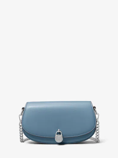 Michael Kors Outlet Mila Small Leather Convertible Crossbody Bag In Blue