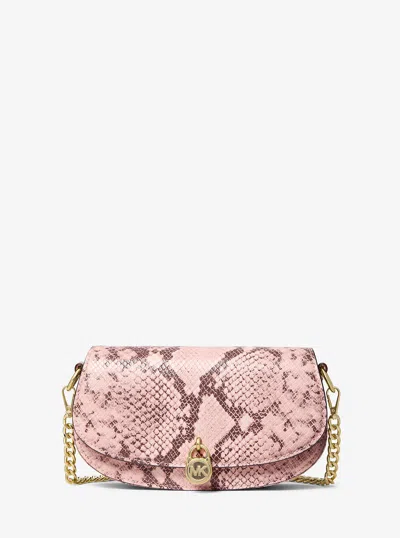 Michael Kors Outlet Mila Small Snake Embossed Crossbody Bag In Multi