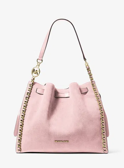 Michael Kors Outlet Mina Large Suede Chain Shoulder Bag In Multi