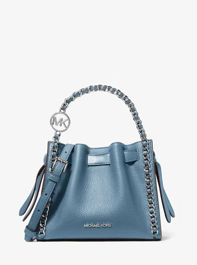Michael Kors Outlet Mina Small Chain Convertible Crossbody Bag In Blue