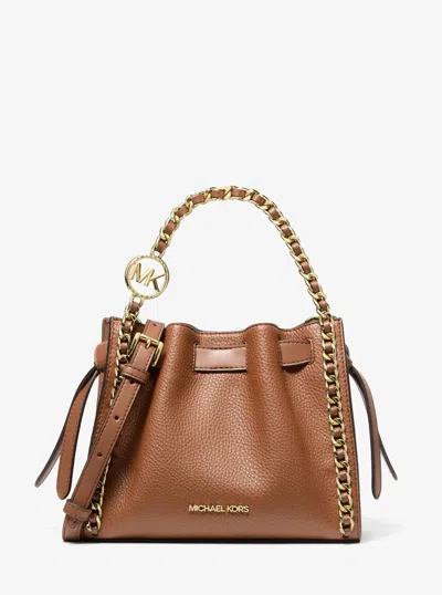Michael Kors Outlet Mina Small Chain Crossbody Bag In Brown
