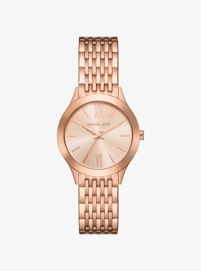 Michael Kors Outlet Mini Aspyn Rose Gold-tone Watch In Multi