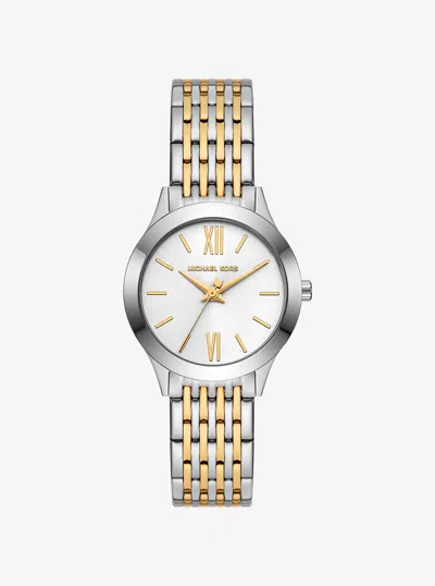 Michael Kors Outlet Mini Aspyn Two-tone Watch In Multi