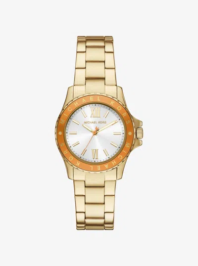 Michael Kors Outlet Mini Everest Gold-tone Watch In Orange