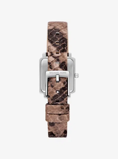 Michael Kors Outlet Mini Gwynn Snake Embossed Leather Watch In Silver