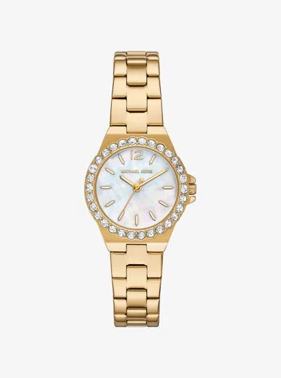 Michael Kors Outlet Mini Lennox Pavé Gold-tone Watch