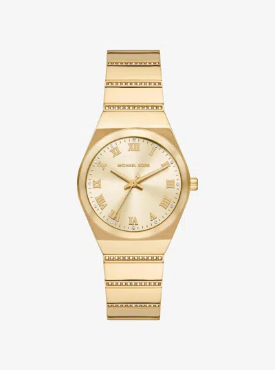 Michael Kors Outlet Mini Lennox Pavé Gold-tone Watch