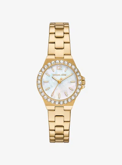Michael Kors Outlet Mini Lennox Pavé Gold-tone Watch