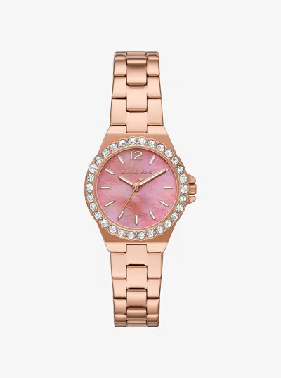 Michael Kors Outlet Mini Lennox Pavé Rose Gold-tone Watch