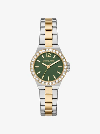 Michael Kors Outlet Mini Lennox Pavé Two-tone Watch In Multi