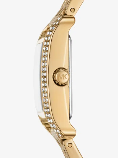 Michael Kors Outlet Mini Monroe Pavé Gold-tone Watch In Silver