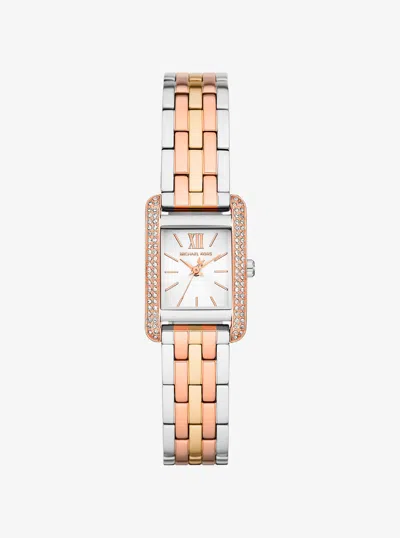 Michael Kors Outlet Mini Monroe Pavé Tri-tone Watch In Multi