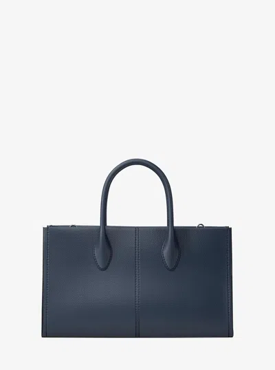 Michael Kors Outlet Mirella Medium Pebbled Leather Satchel In Blue