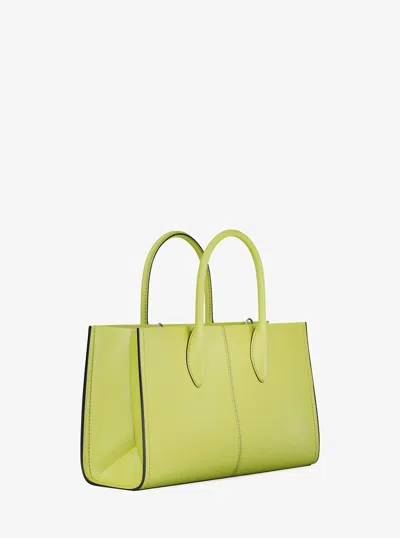 Michael Kors Outlet Mirella Medium Pebbled Leather Satchel In Green