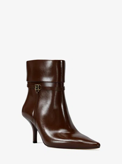 Michael Kors Outlet Nalia Ankle Boot In Brown