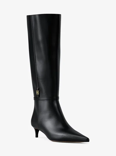 Michael Kors Outlet Nalia Kitten-heel Boot In Black