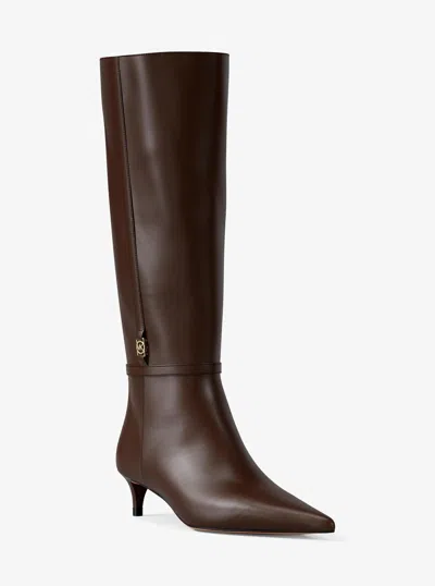 Michael Kors Outlet Nalia Kitten-heel Boot In Brown