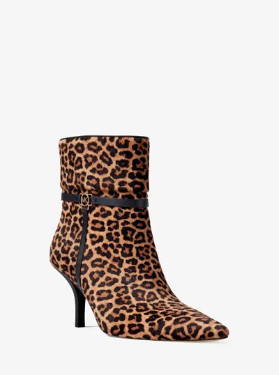 Michael Kors Outlet Nalia Leopard Print Calf Hair Boot In Multi