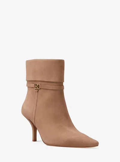 Michael Kors Outlet Nalia Polyester Microsuede Boot In Brown
