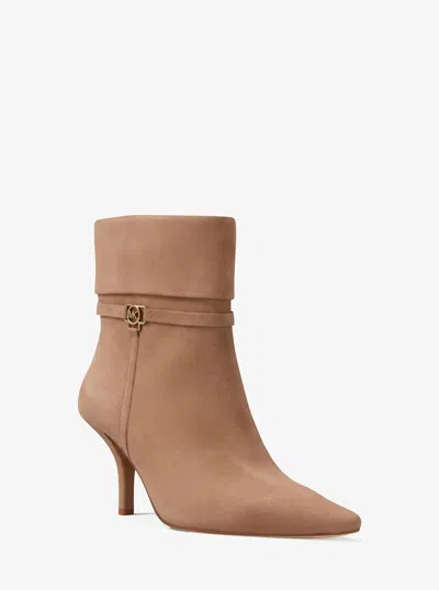 Michael Kors Outlet Nalia Polyester Microsuede Boot In Brown