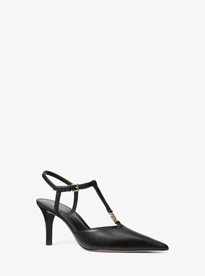 Michael Kors Outlet Nalia T-strap Pump In Black