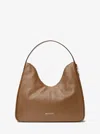 Michael Kors Outlet Nayla Medium Pebbled Leather Hobo Shoulder Bag In White