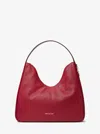 Michael Kors Outlet Nayla Medium Pebbled Leather Shoulder Bag In Red
