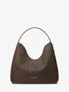 Michael Kors Outlet Nayla Medium Signature Logo Shoulder Bag In Brown