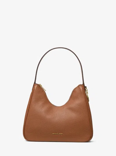 Michael Kors Outlet Nayla Small Pebbled Leather Hobo Shoulder Bag In Multi
