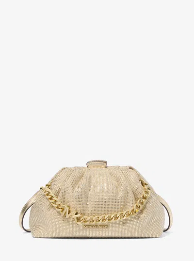 Michael Kors Outlet Nola Small Embellished Metallic Crossbody Bag In Gold