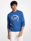 Michael Kors Outlet Ombré Logo Cotton Blend Sweater In Multi
