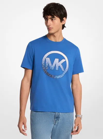 Michael Kors Outlet Ombré Logo Cotton T-shirt In Multi