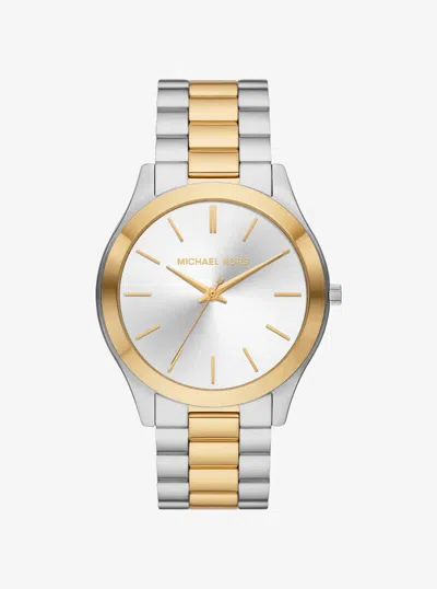 Michael Kors Outlet Oversized Aspyn Two-tone Watch In Multi