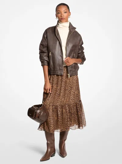 Michael Kors Outlet Oversized Blouson Jacket In Gold