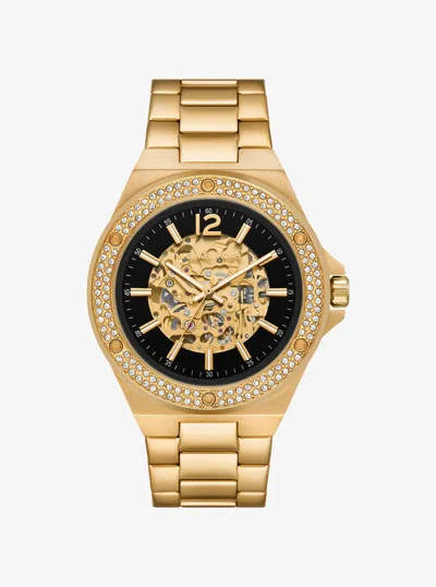Michael Kors Outlet Oversized Lennox Pavé Gold-tone Watch