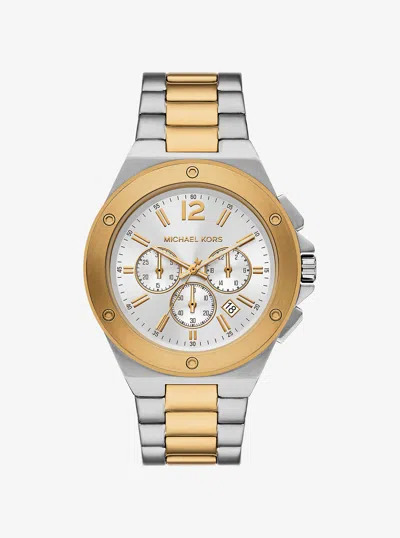 Michael Kors Outlet Oversized Lennox Two-tone Watch In Multi