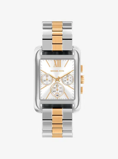 Michael Kors Outlet Oversized Monroe Two-tone Watch In Gray