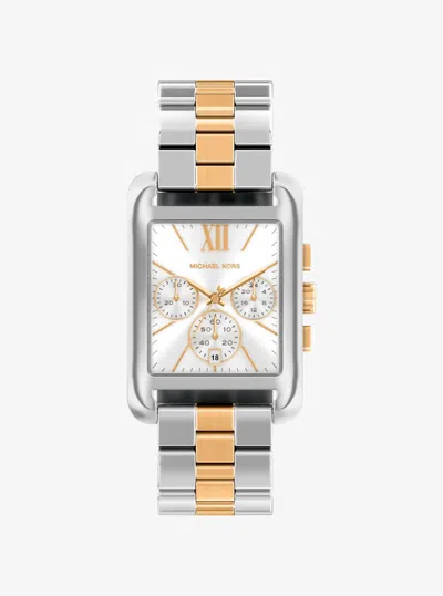 Michael Kors Outlet Oversized Monroe Two-tone Watch In Metallic